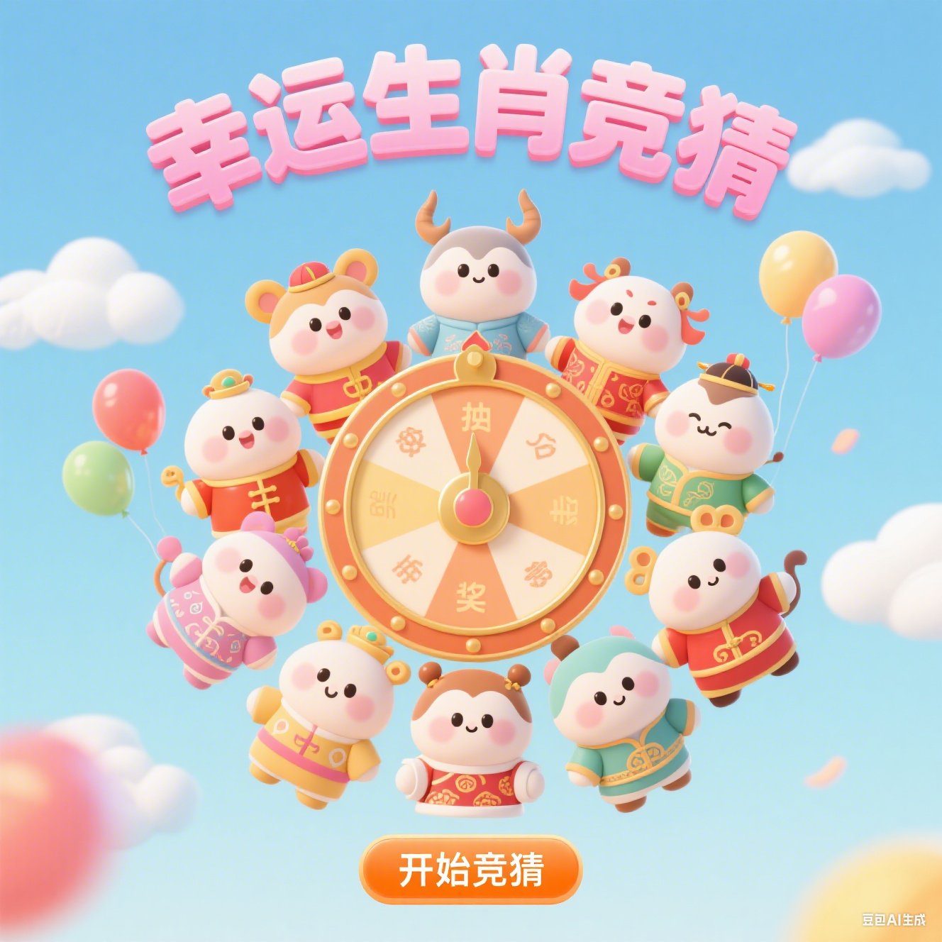 幸运生肖竞猜抖音快手微信小程序看广告流量主开源